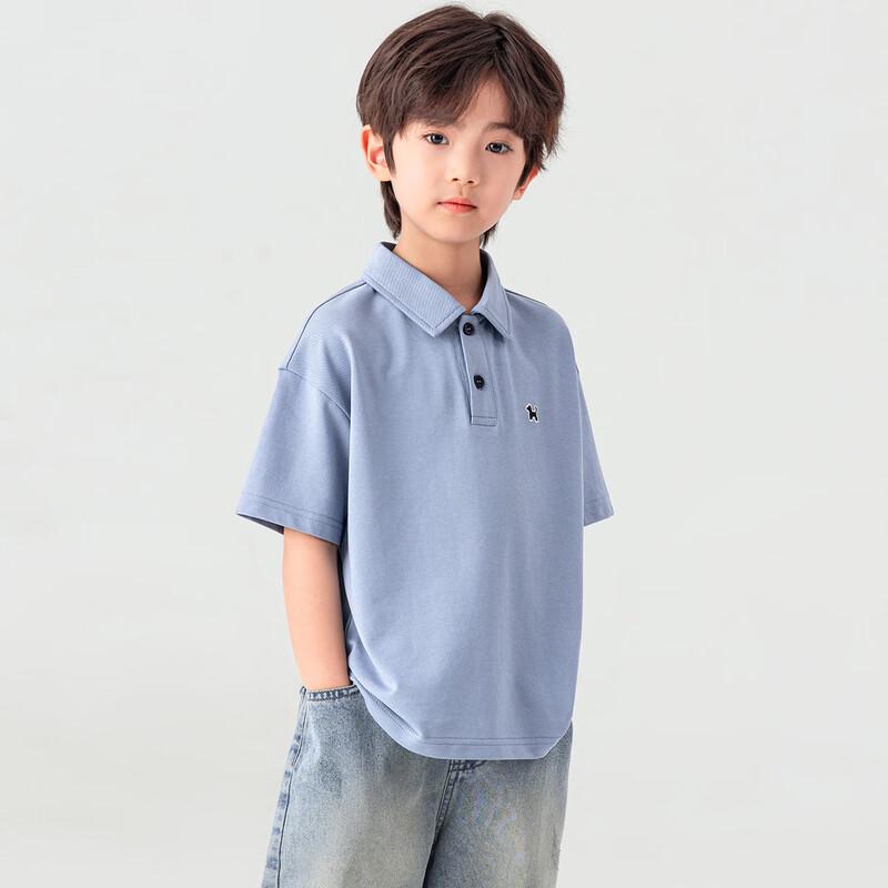 Boys' Summer Dog Embroidery Polo Shirt