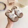 Girls Floral Embroidered Bow Casual Sandals