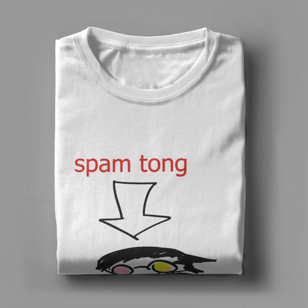 Avslappnad Deltarune Spamton T-shirt för Män Rundhalsad Bomulls-T-shirts Kortärmad T-shirt Tryckta Kläder