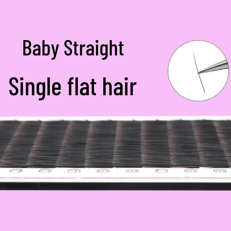 

Soft Flat Double Tip Natural Dense Single Strand Eyelash Extensions for Babies 0.20 Flat Hair