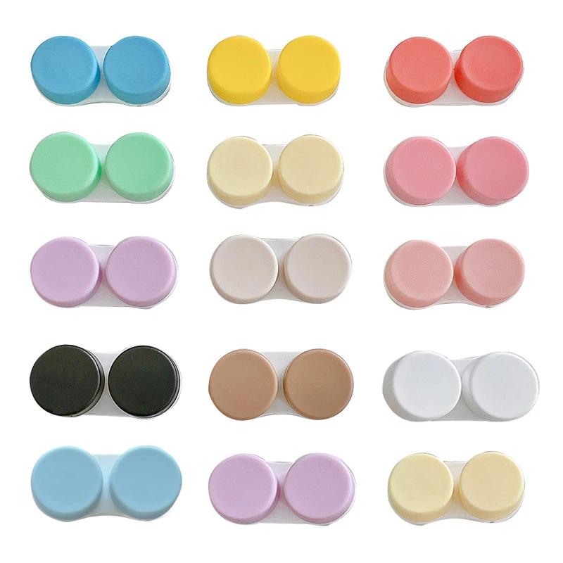 

Colored Contact Lens L+R Cases Storage Holder Case Candy Color Soaking Container Travel Accessaries Lenses Contact Lenses Box