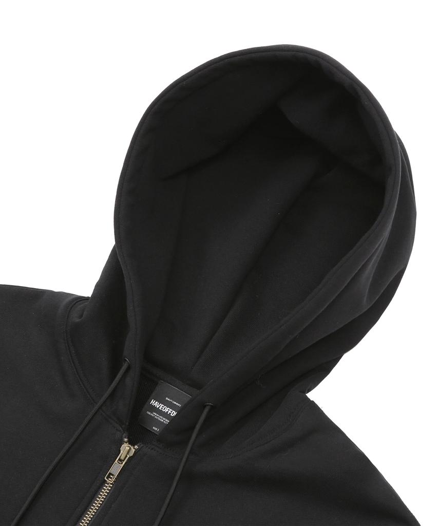 Haveoffduty Bio-Washed Easy Zip-Up Hoodie (Black)
