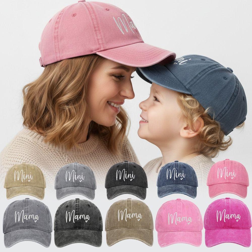 Washed Cotton Parent-child Baseball Hats Vintage Family Baseball Cap Outdoor Sunscreen Hats Gifts