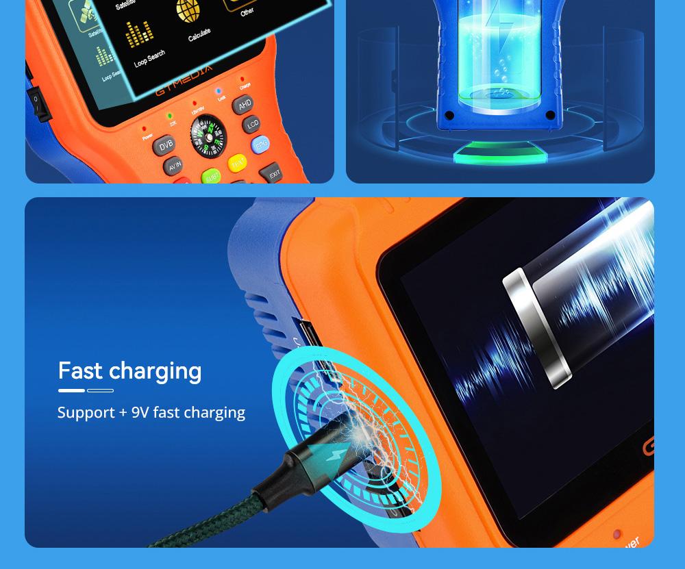 Gtmedia V8 Finder PRO 2 Satellite Finder ATSC-C Digitální detektor satelitního signálu – oranžový, EU zástrčka