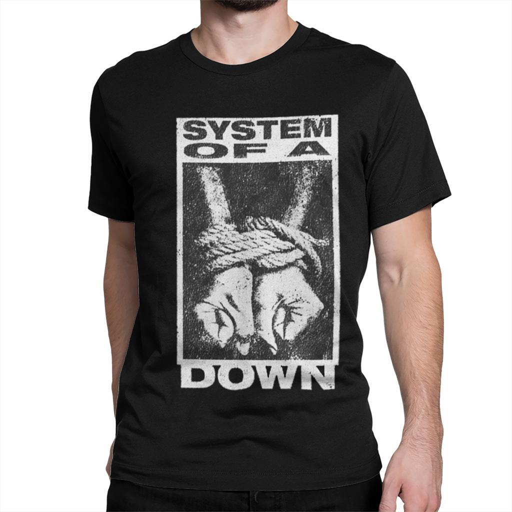 System of A Down T Shirts Men Women Cotton Vintage TShirts O Neck Hipster Heavy Metal Tee Shirt Short Sleeve Clothing Adult