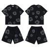 3D Foam-printed Short-sleeved Set, American-style Casual Sportswear for Couples