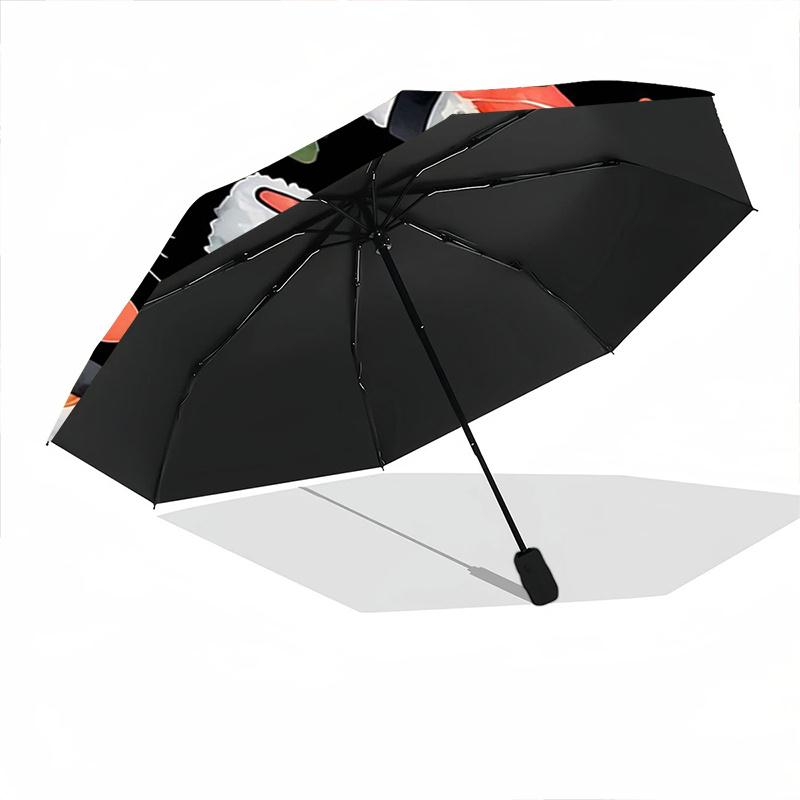 1pc Cats and Sushi Automatic Opening and Closing Practical Umbrella - Suitable for Various Occasions, Outdoor Activities, Lightweight and Durable Auto