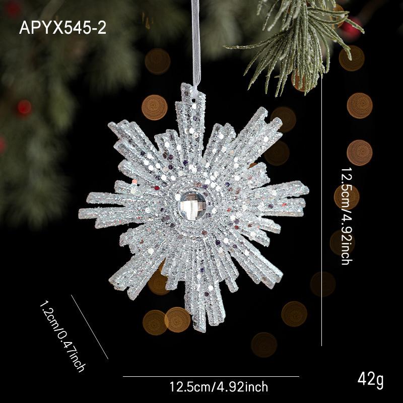 Christmas Tree Decoration Pendant Acrylic Transparent Snowflake Reindeer Pendant Family Party Christmas Atmosphere Decoration