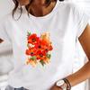 90s Cute Women Short Sleeve Flower Watercolor Trend Print Tee Top Summer Fashion T-shirt Clothing Casual Lady Female Graphic T-shirt