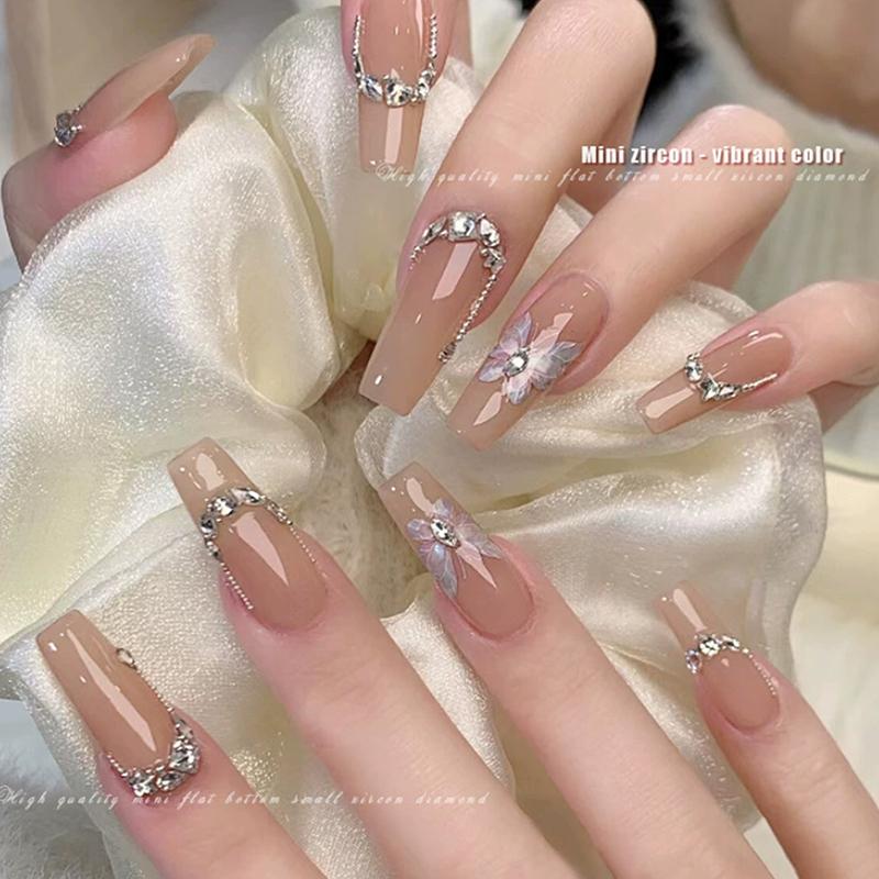 12 Gitter Gemischte Mini Zirkon Nagel Diamanten Pferdeaugen Diamanten Weiß Champagner Nagel Strass Glänzend Bunte Nagel Juwelen Nagel Charms