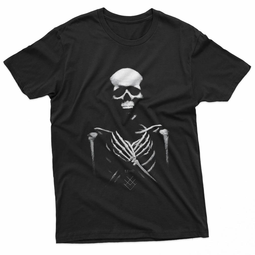 Bone Gothic Punk Dark Fashion Y2K Streetwear Vintage Women Men 100% Cotton T-shirt Mens Tees Top