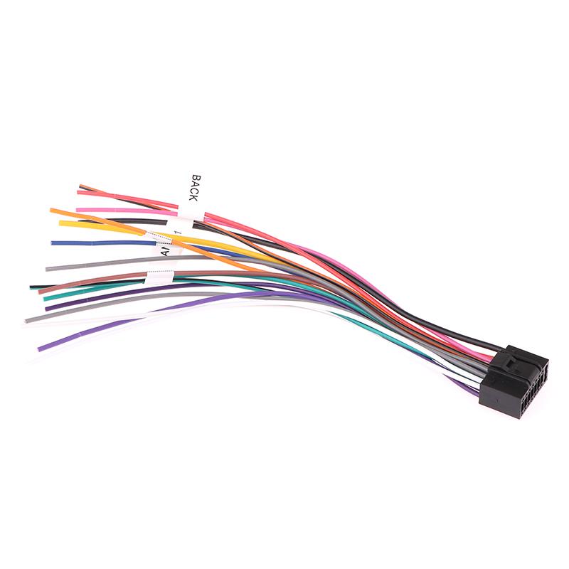 Car Radio Wire Harness 16Pin Audio Wiring Adapter Cd Dvd Connector Cable T-Plug Power Cord Modified Parts Acesssories