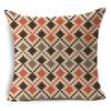 Retro Geometry Linen Pillowcase Car Office Seat Linen Cushion Cover Sitting Room Sofa Decorative Pillowcase 45*45Cm