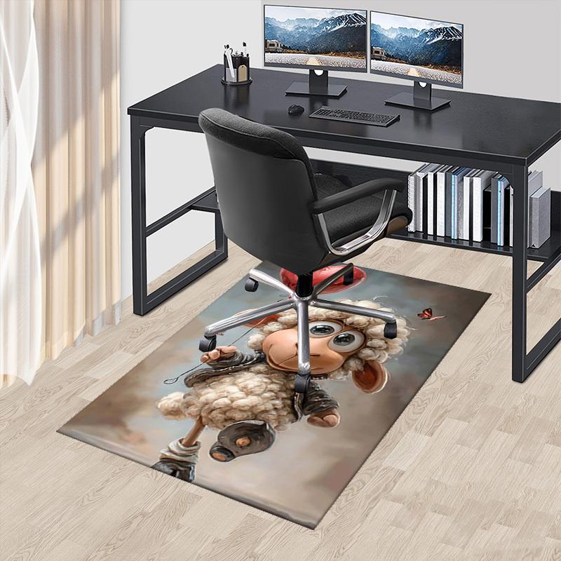 

1pc Sheep with Heart Balloon Chair Mat - Anime Cartoon Design Office Chair Pad, Non-Slip Carpet for Home Decor, Seasonal Gift, Suitable for Office, Li 60cm by 90cm