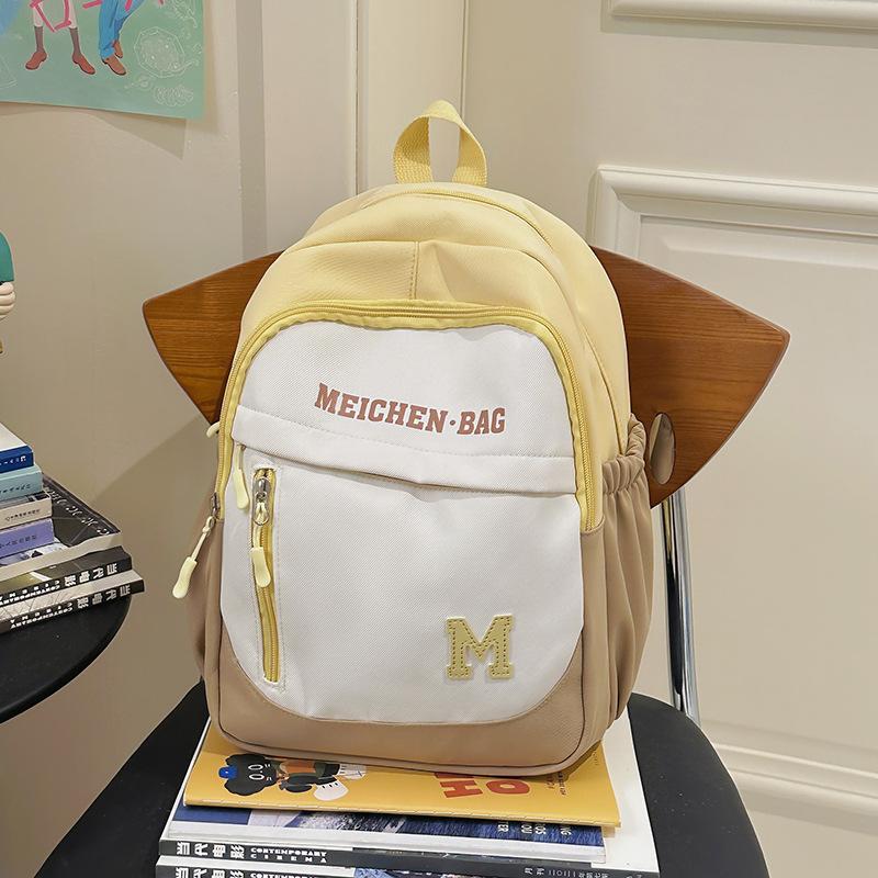 School Bag Spring Outing Research Cute Children's Outing Contrasting Color Backpack Versatile Dopamine School Bag Sweet Simple Shoulder Bag