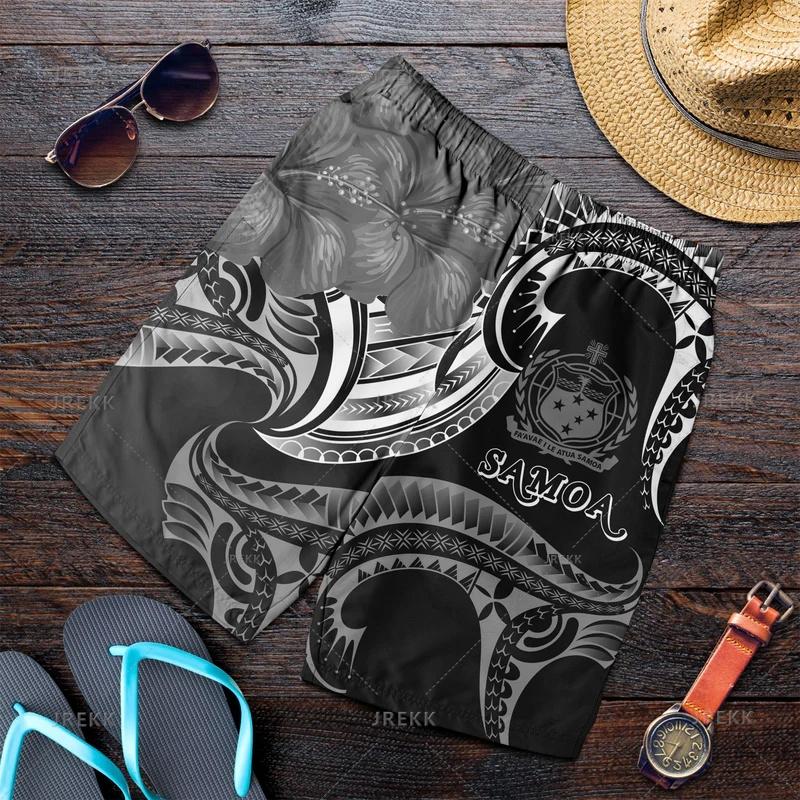 New Harajuku 3D Samoa Emblem Print Beach Shorts Fashion Streetwear Board Shorts Unisex Cool Swimming Shorts Men Swimming Trunks