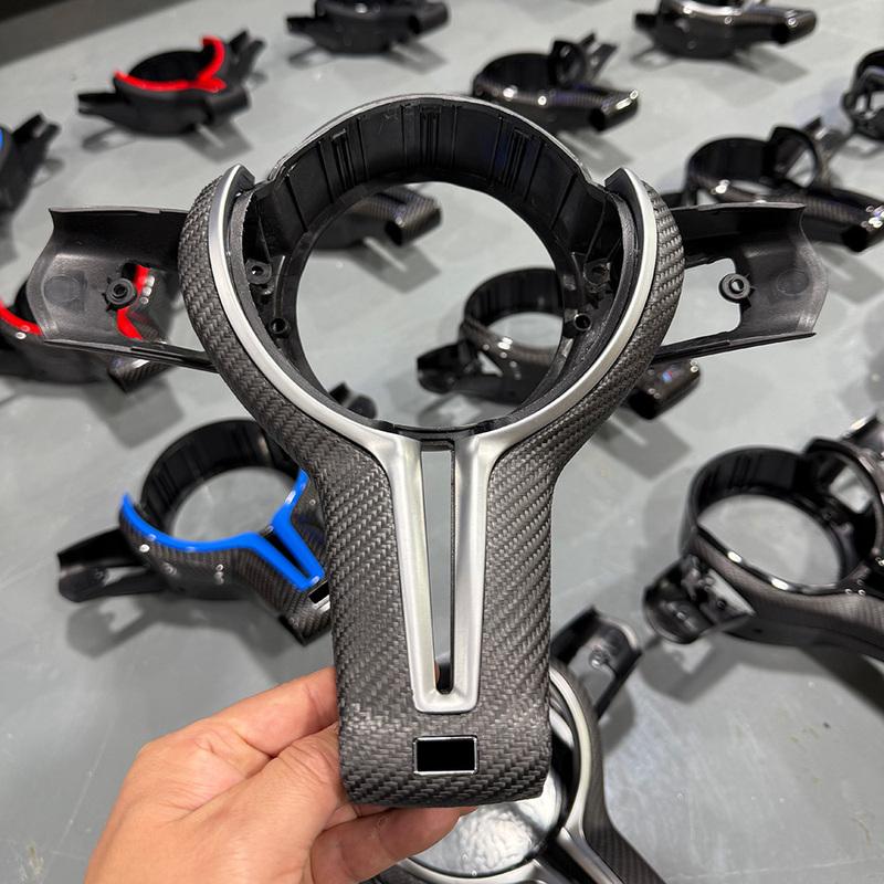 For BMW M2 F87 M3 F80 M4 F82 M5 F10 F30 M6 F06 3 Series 5 Series Carbon Fiber Steering Wheel Key Trim Cover Assembly