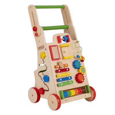Wooden Baby Walker Interactive Educational Toy for Children Push-along Toy for Babies Wk-002, Multicolored