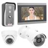 Wired Wifi Video Doorphone 7in Monitor Night Vision Intercom APP Remote with 2 AHD Cameras for Tuya