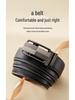Men's Top Grain Cowhide Leather Belt with Automatic Buckle - Genuine, Casual, Versatile Style