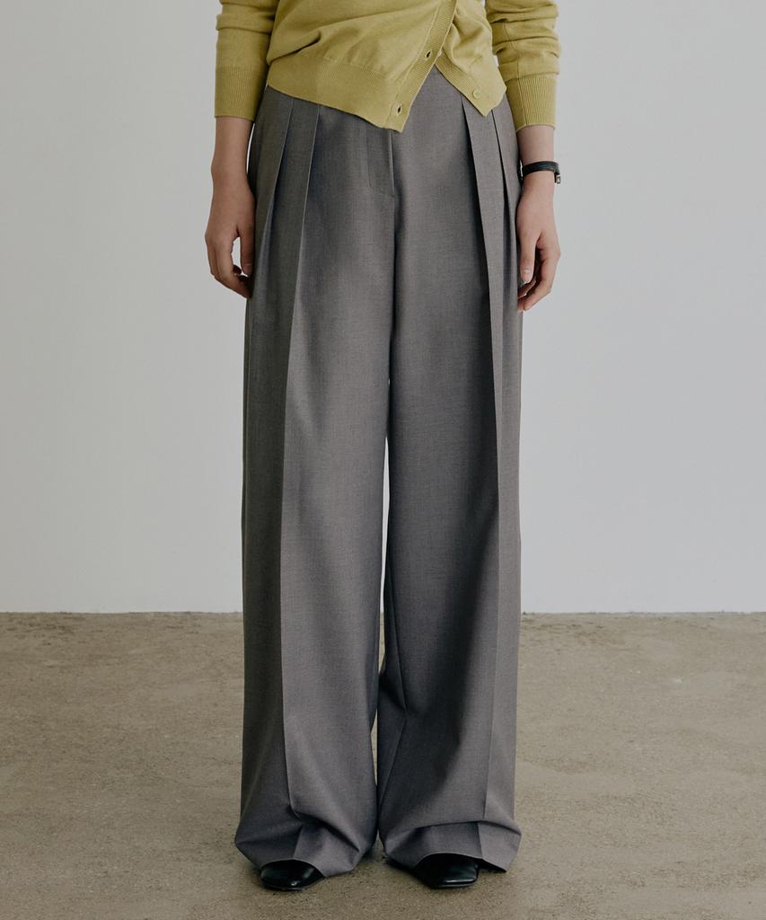 ARTID Double-Pleat Wide Slacks_Grey
