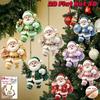 8/10/12 Adet Noel Baba Yılbaşı Ağacı Süsleri 2D Düz Xmas Dekorasyonu Tatil Partisi