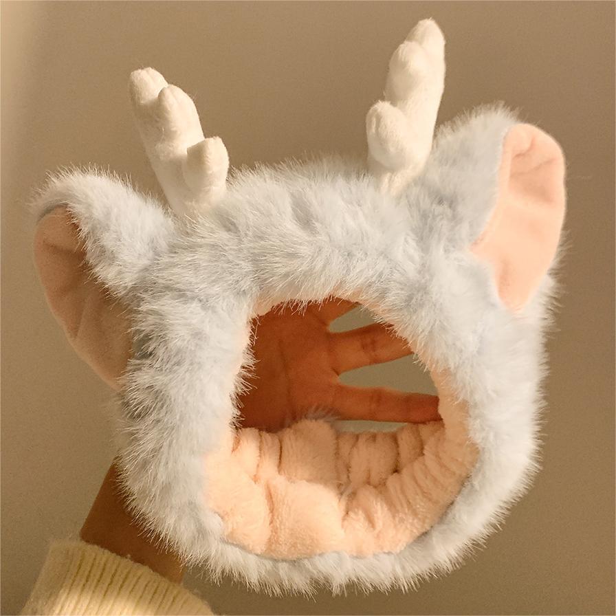 Adorable Dragon Horns Face Washing Cartoon Plush Headband for Women - 2024 Edition