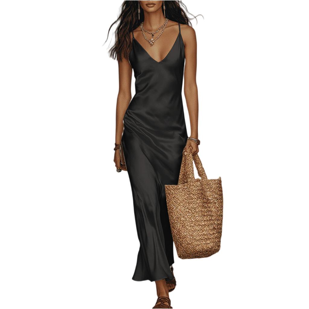 Women's Fashionable Casual Loose Satin  Dress