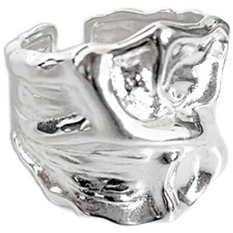 Neutral Irregular Pleated Open Ring INS Niche Fashion Design High-end Senior Sense Adjustable Index Finger Party Ring