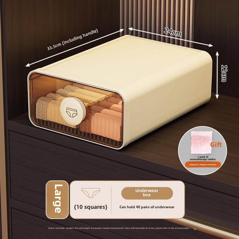 Underwear Organizer, Bra Underwear Socks Closet Compartment Organizer Drawers, Expandable Dustproof Storage Box with Dividers
