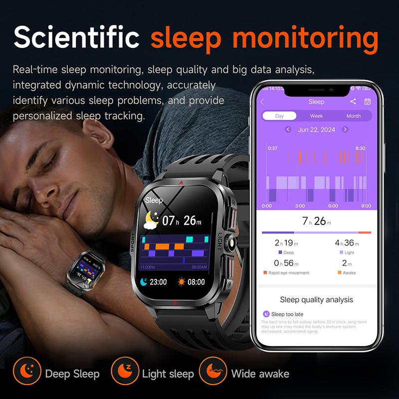 SACOSDING Rugged Smart Watch Men Outdoor Sport Smart Watches Heart Rate Monitor Bluetooth Call Man Smartwatch For Androd ios
