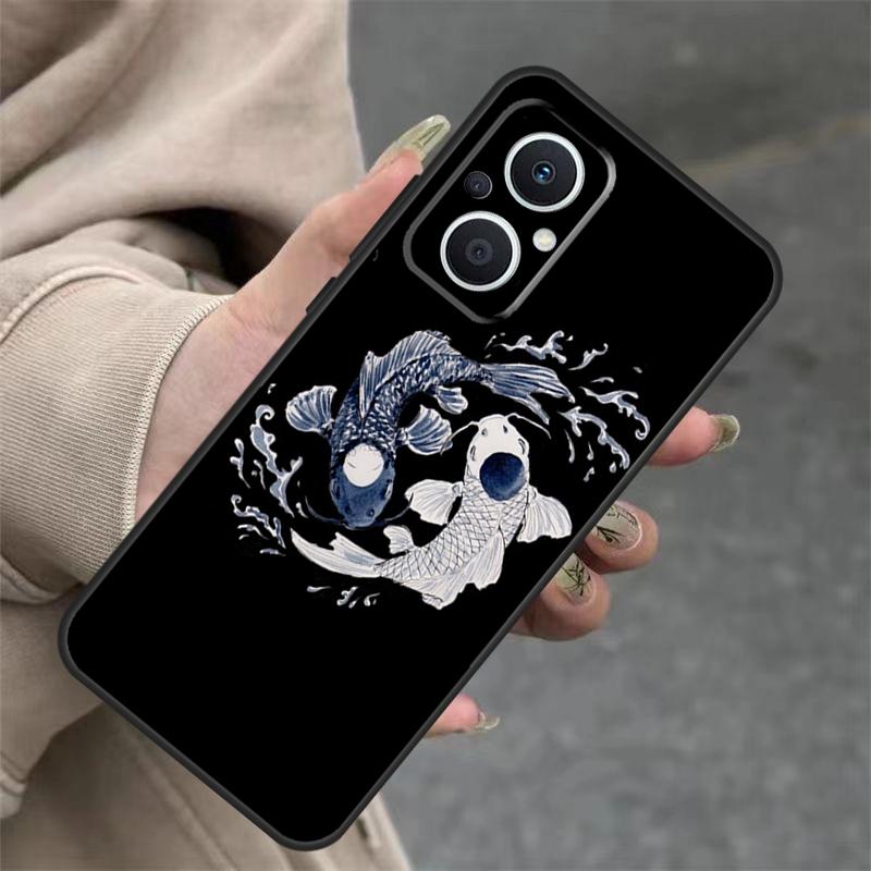 Koi Fisch Yin Yang Hülle Für OPPO Reno 14 10 11 12 13 Pro 11F 12F 13F 14F 7 8 Lite OPPO Find X9 X8 X5 Pro Abdeckung