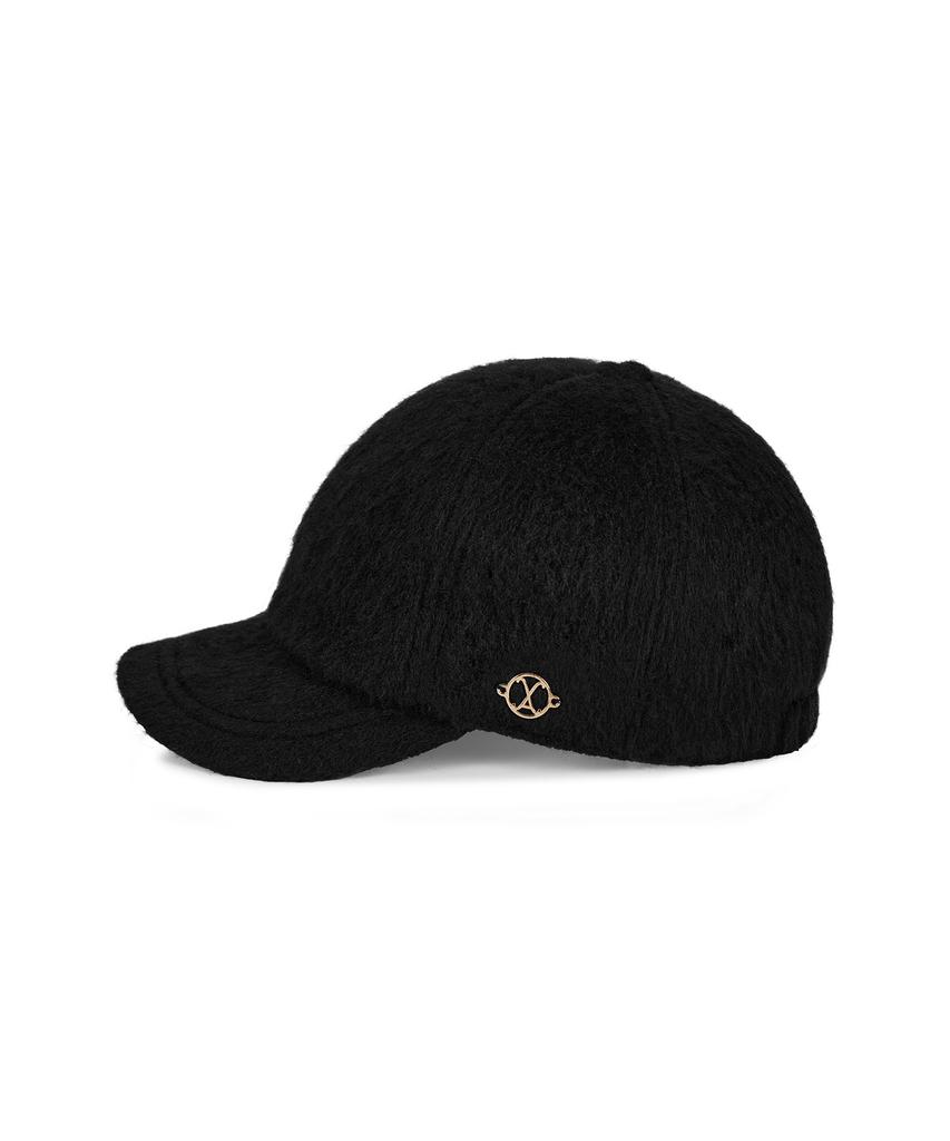 Bajal Va Curved Circle Logo Newsboy Cap Black
