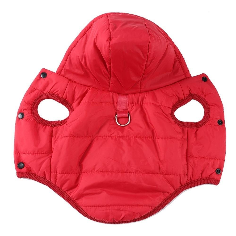 Modische Verdickte Welpenkatzenkleidung mit Kapuze Winddicht Warmer Mantel Weiche Kälteschutzjacke Herbst Winter