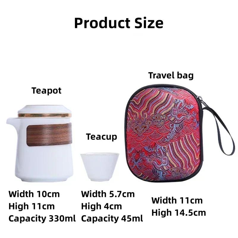Portable Travel Tea Set Ceramic Tea Set Sharing Cup Teapot Simple Anti-scalding Mutton Fat Jade White Porcelain Kung Fu Tea Set
