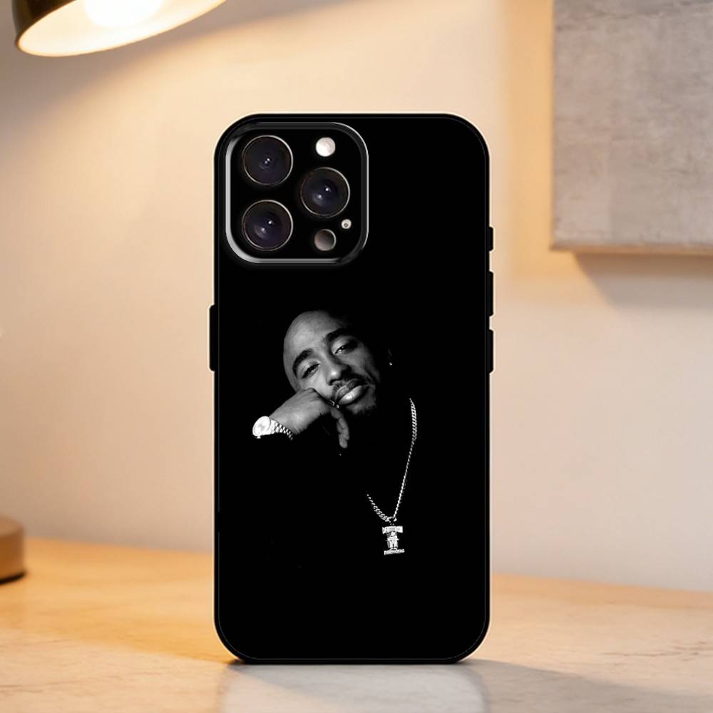 2Pac T-Tupac Shakur Rap Rapper Phone Case For iPhone 17,16,15,14,13,12,11 Plus,Pro Max,XS,Soft Silicone Black Cover