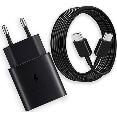 25W Fast Charger - for Samsung - Black - 1M USB-C Cable - Compatible Galaxy A16 A17 A36 A37 A56 A57 S26 S25FE