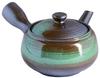 Banko Ware Nanban Fukugata Teapot, 1.5cm (Circle Mesh), Blue Glaze, K11-992