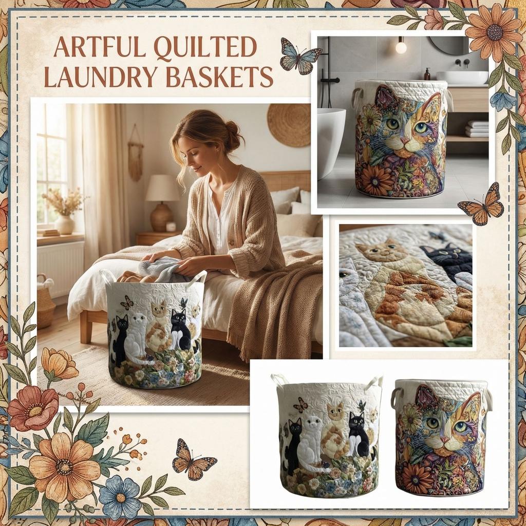 Quilted Laundry Storage Basket, And Suitable For Storing Dirty Clothes.