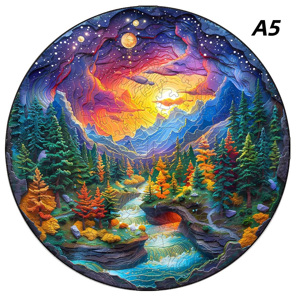 Colorful Dream Starry Sky Wooden Jigsaw Puzzle - DIY Intelligent Toy for Kids Adults - Perfect for Christmas Halloween Birthda