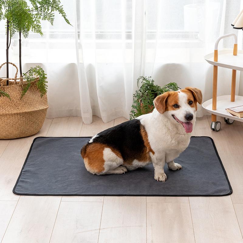 Reusable Washable Dog Pads Urine Pads Household Large-sized Fleece Pet Urine Pads Waterproof Portable Pet Pads Pet Supplies (grey,45x60cm) серый
