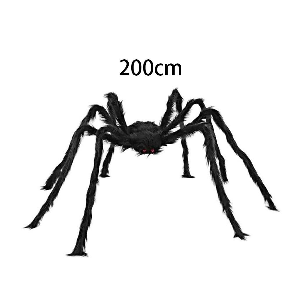 Realistische Große Schwarze Spinne Outdoor Spinnen Requisiten Halloween Dekoration Riesige Schwarze Plüschspinne für Innenhof Party