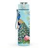 1PC Peacock Flower Botanical Art Print 750ml Color Plastic Sports Water Bottle Leakproof Flip Straw Lid Suitable for Sports Office Home Use