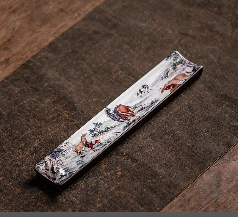 

New Ceramic Line Incense Burner Buddhism Incense Stick Holder Chinese Enamel Colored Thread Incense Insert Aromatherapy Supplies