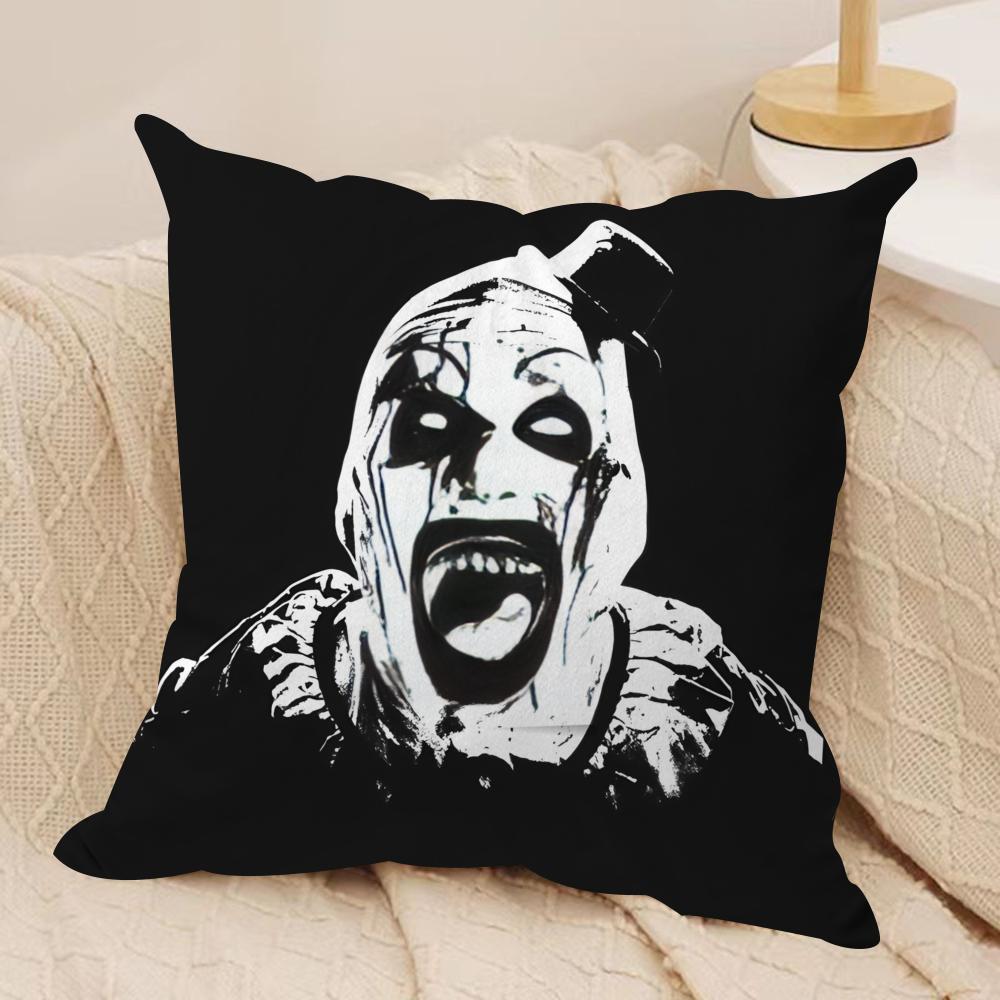 Federa Cuscino Horror T-Terrifier Tessuto Morbido Peluche Stampa Double-Sided Copricuscino per Divano Per Tutte le Stagioni Decorazione Casa Regalo