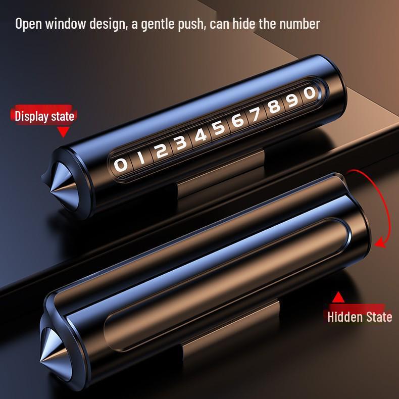 Multi-Function Car Phone Number Holder & Safety Hammer