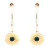 Les Trésors De Lily [Q5069] - Designer Stahl Creolen 'Boho' Grüngold (Sonne) - 35 mm - 20x18 mm