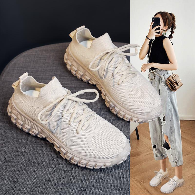 Mode 2024 Neue Damenschuhe Mode Mesh Atmungsaktive Sneaker Damen Bequeme Dicksohlige Freizeitschuhe für Damen Zapatos De Mujer