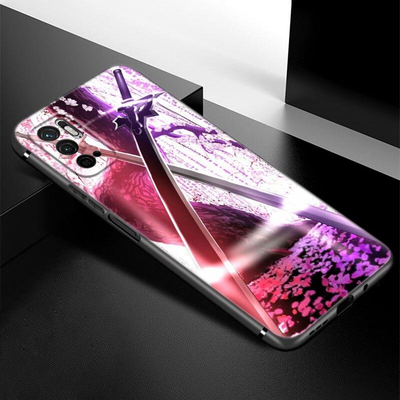 Anime Kirito ve Asuna telefon kılıfı Xiaomi Redmi için not 7 8 8T 9 9S 10 10S 10T 11 11S 4G 11E 11T Pro 5G yumuşak TPU siyah kapak
