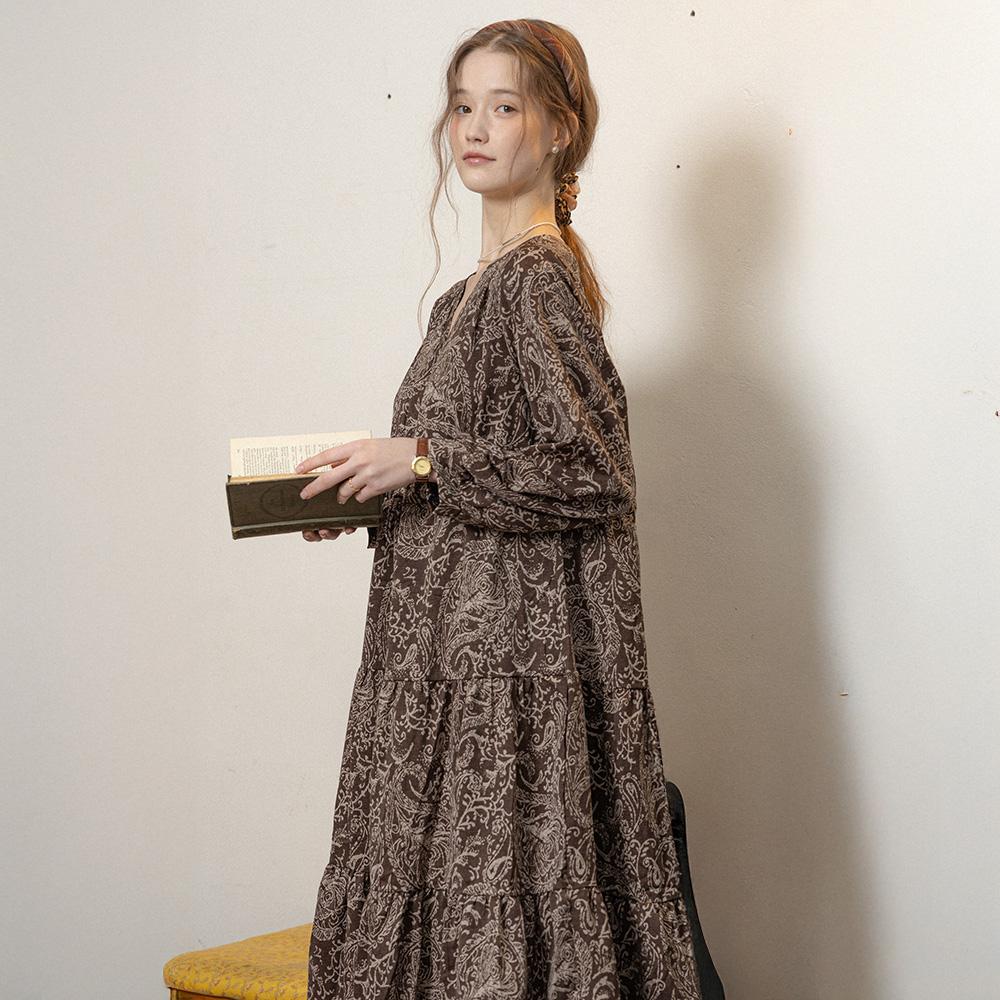 Peulaudeumali Pm_Winter Garden Dress_Brown